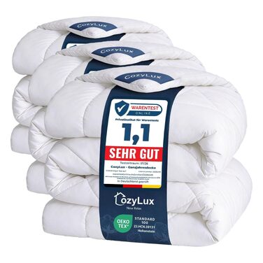 Всесезонна ковдра CozyLux 200x200 см, біла, набір з 3 шт (135x200 см)