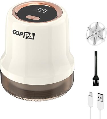 Електричний видальник ворсу для одягу та меблів COPPA, 6 лез, 3 швидкості, з індикатором заряду акумулятора