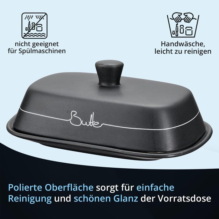 Набір контейнерів для зберігання KHG для кухні антрацитово-сірого кольору з дерев'яною кришкою, контейнери для продуктів з кераміки, з маркуванням, набір органайзерів для кухні, без пластику та світлонепроникні (хлібниця та маслобниця)