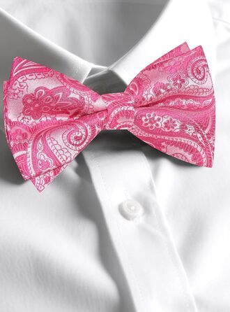 Метелик чоловічий Fuchsia з Paisley, комплект (4 предмети): краватка-метелик, нагрудна хустка, запонки, бутоньєрка для весілля, вечірки, ділових зустрічей