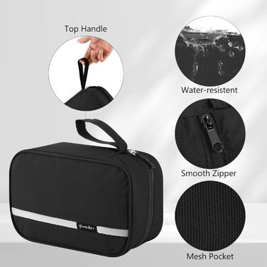 Чоловіча та жіноча дорожня туалетна косметичка, водонепроникна, складна, чорного кольору