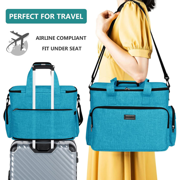 Сумка для собак Baglher, переноска для тварин, подорожі з домашніми тваринами, 2 контейнери для корму та 2 силіконові миски, блакитний колір (L, небесно-блакитний)