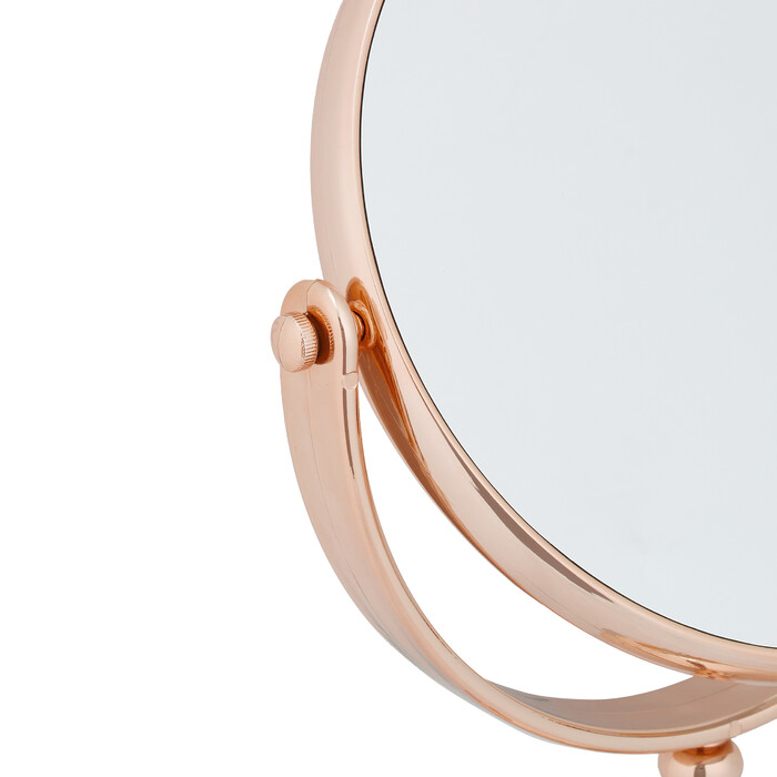 Relaxdays Makeup Mirror with Magnification, Copper Finish