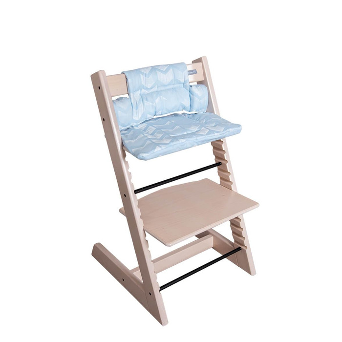 Комплект подушок для стільчика Hoppediz, 2 шт., 100% органічна бавовна, для Stokke Tripp Trapp, дизайн Amsterdam aqua