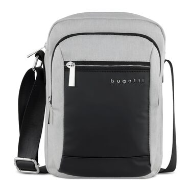 Чоловіча сумка Bugatti Era на плече з відділенням для планшета - Meenger Bag, Кур'єрська сумка (Світло-сірий, S)