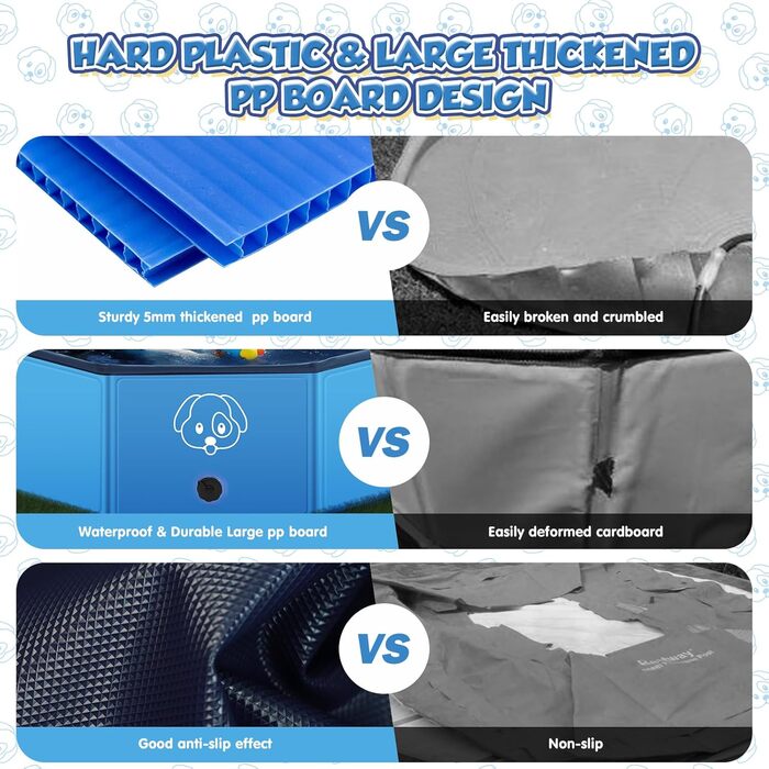 Басейн для собак великих і малих порід з антиковзкого ПВХ, складаний - легко миється. Плавальне озеро для собак на відкритий простір, у подорожі, у сад (120 * 30 см)