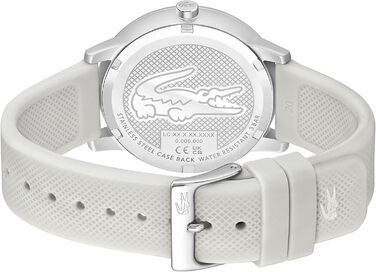 Годинник чоловічий Lacoste 12.12 Move Analog Quartz сріблясто-білий з силіконовим браслетом