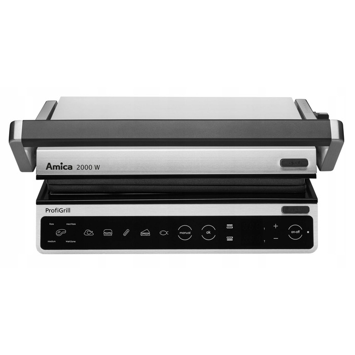 Електричний контактний гриль Amica GK 5011 ProfiGrill 2000 Вт, складаний