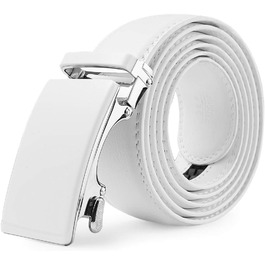 Чоловічий шкіряний ремінь на пряжці-защіпці, 35 мм, білий, 130 см (від 28' до 44' розміру талії)
