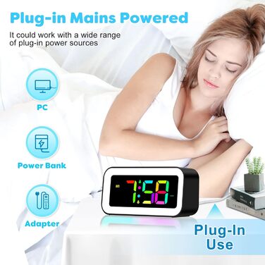 Цифровий годинник-дзеркало MOSUO з USB зарядкою, LED дисплеєм, температурою та голосовим керуванням