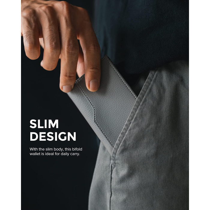 Кредитне портмоне VULKIT з двома віконцями для ID, RFID-захистом, автоматичне відкривання, шкіряне, сірий колір