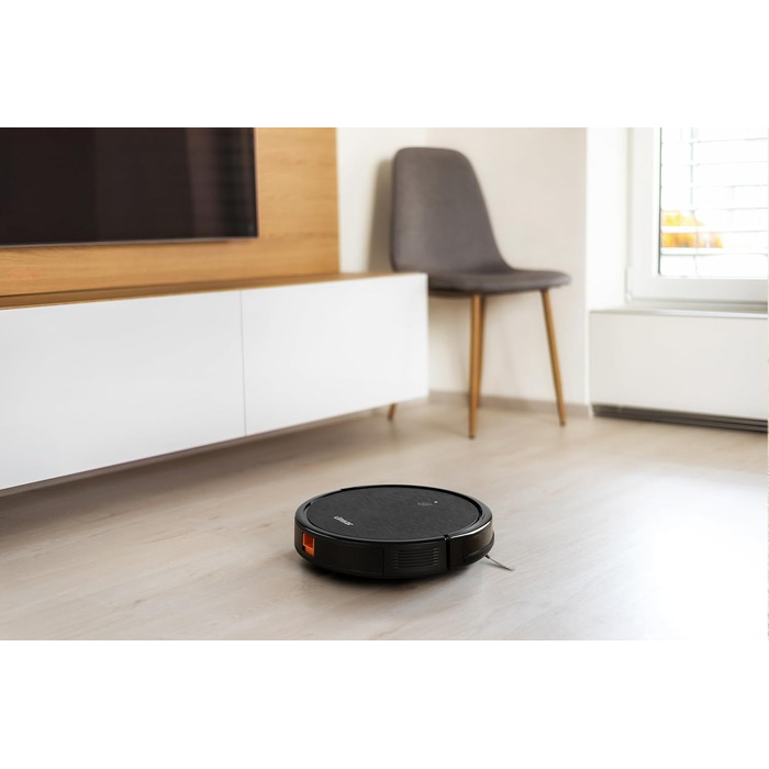 Робот-пилосос з функцією миття - 2в1. Робот-пилосос з додатком, акумулятором 120 хв, для килима, шерсті тварин та твердих підлог. З зарядну станцією та пультом дистанційного керування (Чорний)
