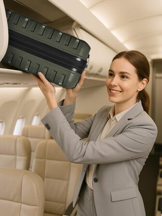 Набір валіз SMARTBOX Hartschalen 3 шт. | Розширювані, з TSA-замком, з відділом для ноутбука | Оливковий колір, S (55 см)