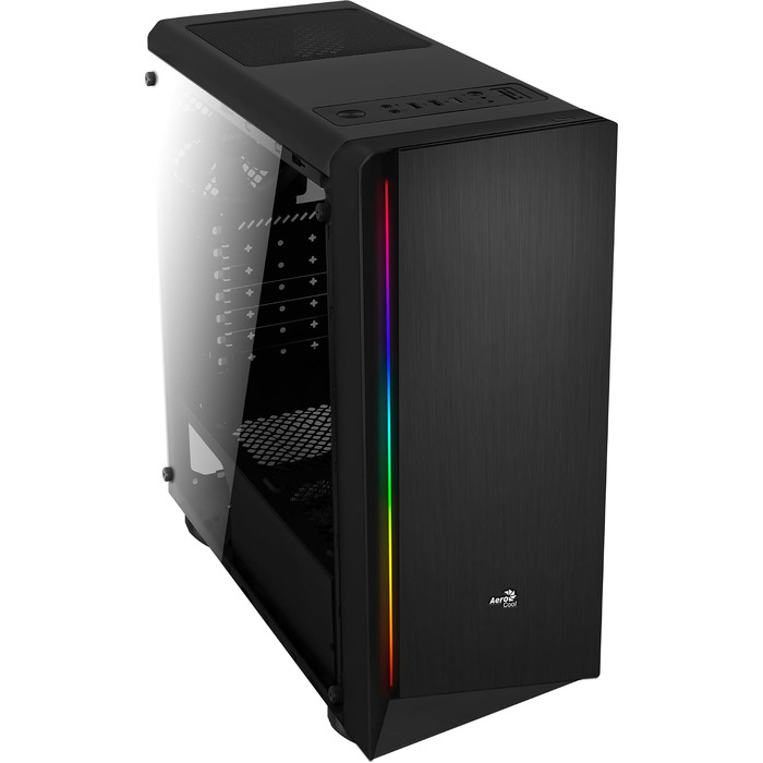 Корпус для ПК AeroCool RIFT ATX, RGB підсвітка (13 режимів), 120мм вентилятор, чорний