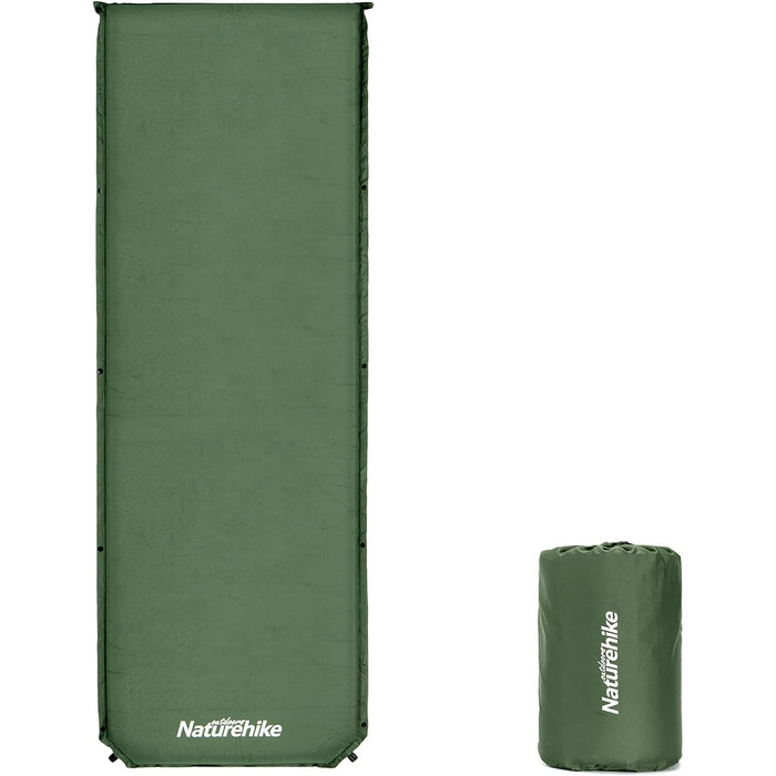 Надувний килимок для кемпінгу Naturehike - 6 см, сірий/темно-зелений, для подорожей та піших прогулянок