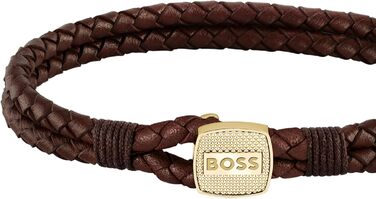 Браслет BOSS SEAL чоловічий, шкіряний, 190 мм (чорний, коричневий, синій, золото)
