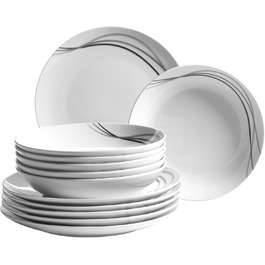 Сервіз столовий Maser Kombiservice Tafelservice, 12 предметів, порцеляна TAJO, білий, 40 x 60 x 40 см