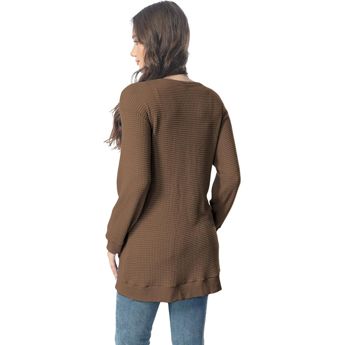 Кардиган чоловічий Daen Langar Casual Lang Elegant з кишенями, в'язаний, коричневий (3XL)