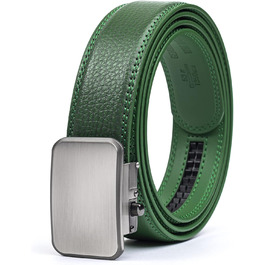 Чоловічий шкіряний ремінь Joseph Elliott з регулюванням на пряжці, колір хакі, пряжка з нержавіючої сталі