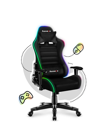 Ігрове крісло Huzaro Ranger 6.0 RGB, сітка, чорне