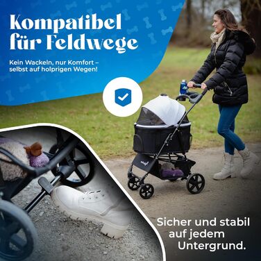 Візок для собак до 10 кг, прогулянковий для маленьких собак та котів, складаний, рожевий