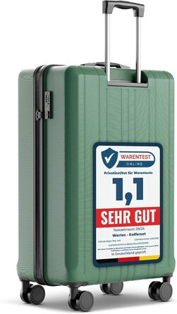 Чемодан великий 100L з TSA замком, жорсткий корпус, подвійні колеса, валіза на колесах (77см, лісовий зелений)