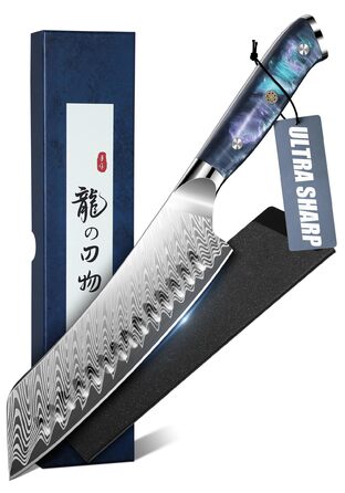 Нож Santoku Dragon Riot - професійний кухонний ніж з ручкою з харчу, з піхвою