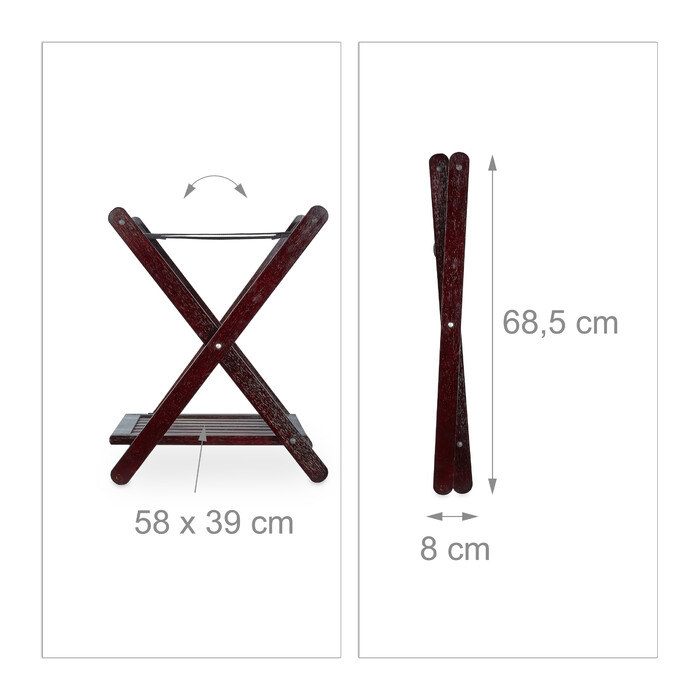 Relaxdays Folding Suit Stand in Dark Brown