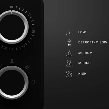 Мікрохвильова піч Cecotec ProClean 3030, 20 л, покриття Ready2Clean, 700 Вт, 6 режимів, таймер 30 хв, розморожування, чорний колір