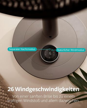 Вентилятор підлоговий Duux Whisper 2 - тихий, з регулюванням висоти (73-95 см), горизонтальна та вертикальна осциляція, сірий