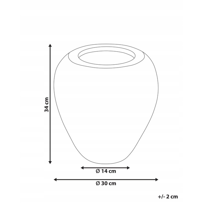 Декоративна керамічна ваза SKIONE, 34 см, світло-коричнева