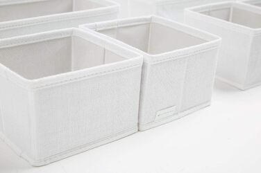 Large Drawer Organization System 12-Piece Set of White Boxes Storage Organizer Drawer Cabinet Organizer Storage Box Closet Organizer (White/Opulent Garden, 4=28x28x10cm, 6=28x14x10cm, 2=14x14x10cm)