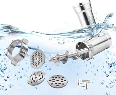 М'ясорубка електрична COOCHEER багатофункціональна 2000 Вт з насадками для ковбас, кеббе, овочів та тіста (Чорна)