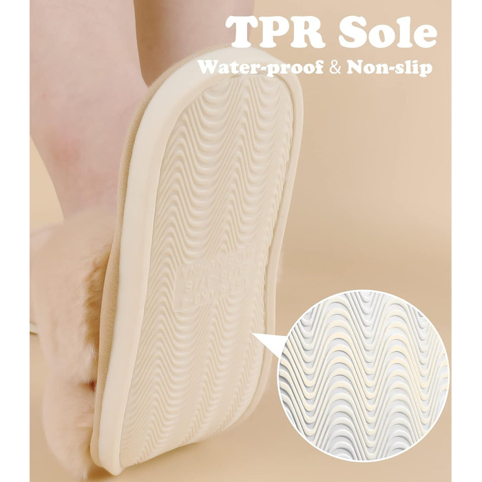 Тапочки жіночі Ankis з плюшу з перехресними ремінцями, теплі зимові тапочки з меморі-піною, відкриті пальці, пухнасті тапочки для дому та вулиці (білий, чорний, сірий, верблюжий) (36/37 EU)