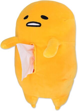 Roffatide Anime Gudetama Tissue Box Cartoon Lazy Egg Plush Doll Tissue Cover Creative Paper Holder Napkin Box Paper Storage for Car Home Bathroom