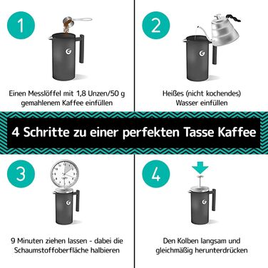 Френч-прес Coffee Gator 1 літр з термокружкою, з нержавіючої сталі, для дому, офісу, кемпінгу (Помаранчевий)