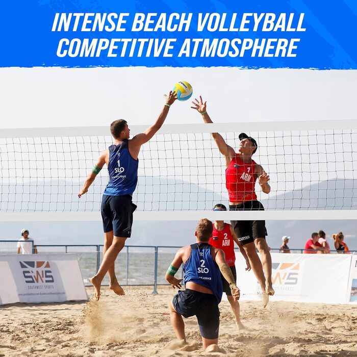 Portable Professional Volleyball Net Set for Outdoor Use - Adjustable Aluminum Poles, Winch, Ball & Carry Bag