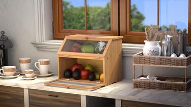 Leader Accessories Бамбуковий хлібний ящик з 2 ярусами, 39x25x32 см