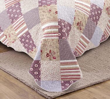 Комплект постільної білизни Brilliant Sunshine Grey Heart Love Patchwork (2 шт.): ковдра та наволочка, двоспальне ліжко, стегане покривало, рожевий, для дому