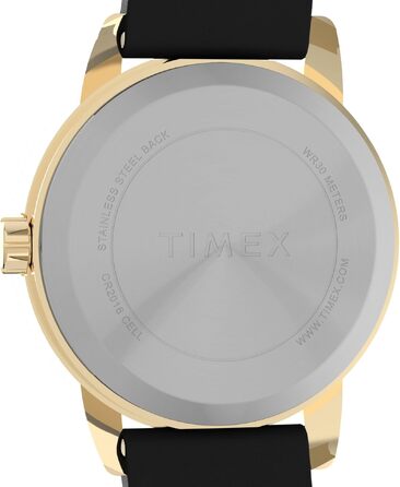 Жіночий наручний годинник Timex Easy Reader, 25 мм, шкіряний ремінець чорного кольору, золотистий корпус