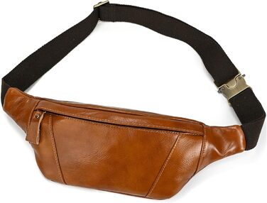 Чоловіча поясна сумка LUUFAN з натуральної шкіри, світло-коричнева (1034)