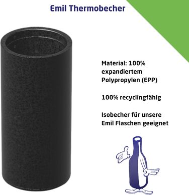 Emil Trinkflasche (drinking bottle) made of glass for girls & boys, insulated glass bottle for school, leisure, sports: Children & Parents Deer, 0.4l