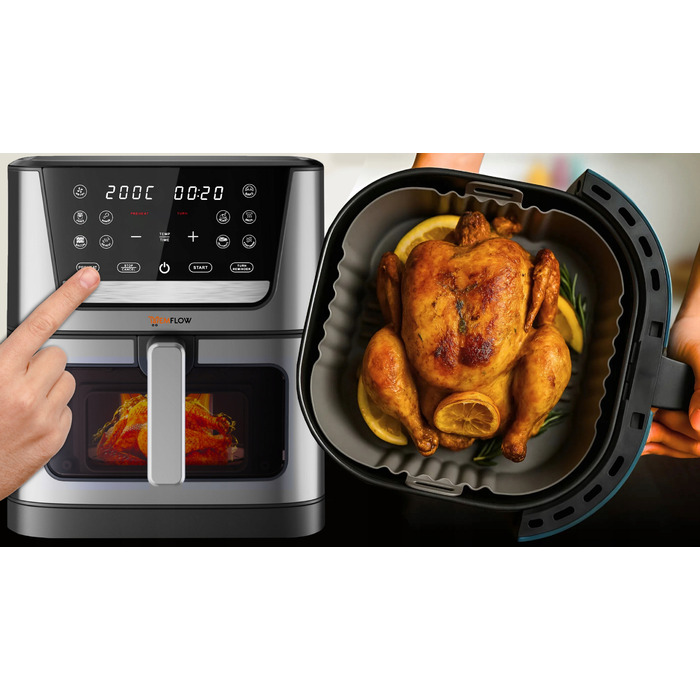 Аерофритюрниця MEMFLOW 8 л, 1800 Вт, 12 програм, сенсорне керування
