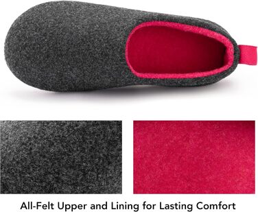 Жіночі домашні тапочки RockDove з повсті, модель Hüttenschuhe, двоколірні (чорний, 42 EU)