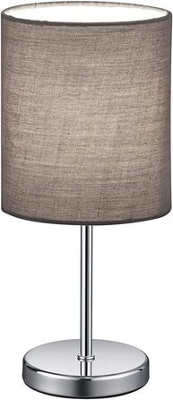 Торшер Reality Leuchten Jerry R50491011 - металевий, нікель матовий, з сірим абажуром, цоколь E14