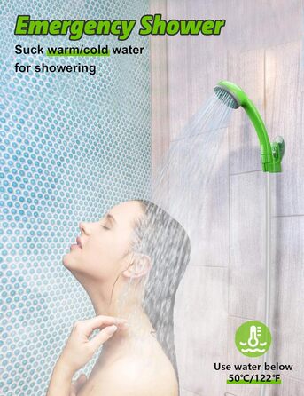 LIBERRWAY Camping Shower Battery Powered Camping Shower Outdoor with Shower Hose and Rechargeable Battery Water Pump for Garden Travel Car Washing (Green)