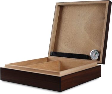 Вологостійкий вологомір Egoist Premium для сигар: дерев'яний Humidor на 5 сигар з системою зволоження та гігрометром (чорний)