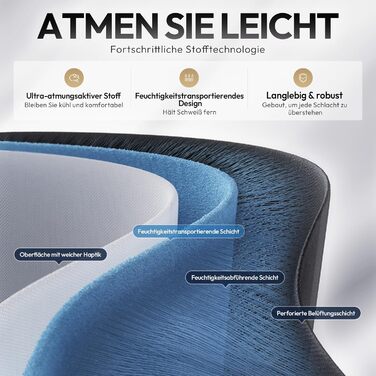 Ігровий крісло Dowinx з підголівником та підставкою для ніг, тканинне, з масажем, ергономічне, для офісу та дому