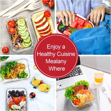 Набір скляних контейнерів Verones (10 шт.) з кришкою, герметичні, для зберігання їжі, морозильник, посудомийна машина