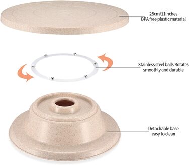 Обертова підставка для тортів SZJYG з набором для декорування: шпателі, лопатки, кондитерський мішок та насадки